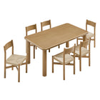 Modway Alvia 7-Piece Oak Wood Dining Table and Chairs Set