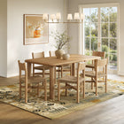 Modway Alvia 7-Piece Oak Wood Dining Table and Chairs Set