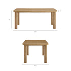 Modway Alvia 7-Piece Oak Wood Dining Table and Chairs Set