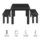 Modway Alvia 3-Piece Oak Wood Dining Table and Benches Set