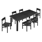 Modway Alvia 7-Piece Oak Wood Extendable Dining Table and Chairs Set