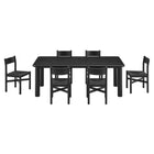 Modway Alvia 7-Piece Oak Wood Extendable Dining Table and Chairs Set