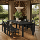 Modway Alvia 7-Piece Oak Wood Extendable Dining Table and Chairs Set