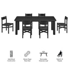 Modway Alvia 7-Piece Oak Wood Extendable Dining Table and Chairs Set