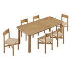 Modway Alvia 7-Piece Oak Wood Extendable Dining Table and Chairs Set