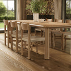 Modway Alvia 7-Piece Oak Wood Extendable Dining Table and Chairs Set