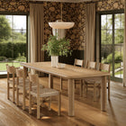 Modway Alvia 7-Piece Oak Wood Extendable Dining Table and Chairs Set