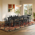 Modway Alvia 9-Piece Oak Wood Extendable Dining Table and Chairs Set