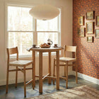 Modway Alvia 3-Piece Round Oak Wood Bar Table With Bar Stools Set