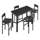 Modway Alvia 5-Piece Rectangular Oak Wood Bar Table With Bar Stools Set