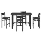 Modway Alvia 5-Piece Rectangular Oak Wood Bar Table With Bar Stools Set