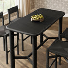 Modway Alvia 5-Piece Rectangular Oak Wood Bar Table With Bar Stools Set