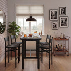 Modway Alvia 5-Piece Rectangular Oak Wood Bar Table With Bar Stools Set