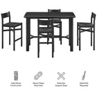 Modway Alvia 5-Piece Rectangular Oak Wood Bar Table With Bar Stools Set