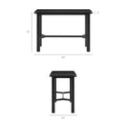 Modway Alvia 5-Piece Rectangular Oak Wood Bar Table With Bar Stools Set