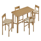 Modway Alvia 5-Piece Rectangular Oak Wood Bar Table With Bar Stools Set