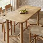 Modway Alvia 5-Piece Rectangular Oak Wood Bar Table With Bar Stools Set