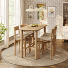 Modway Alvia 5-Piece Rectangular Oak Wood Bar Table With Bar Stools Set