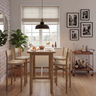 Modway Alvia 5-Piece Rectangular Oak Wood Bar Table With Bar Stools Set
