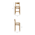 Modway Alvia 5-Piece Rectangular Oak Wood Bar Table With Bar Stools Set