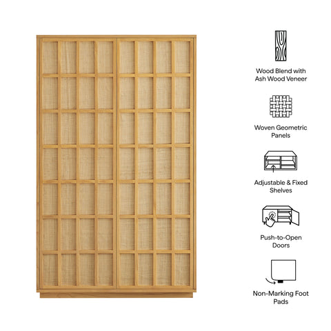 Modway Aiko 64 Inch Tall Japandi Storage Cabinet