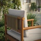 Modway Eleni Outdoor Patio Teak Wood Rope Dining Chair