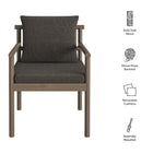 Modway Eleni Outdoor Patio Teak Wood Rope Dining Chair