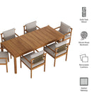 Modway Eleni 7 Piece Outdoor Patio Teak Wood Dining Set