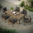 Modway Eleni 7 Piece Outdoor Patio Teak Wood Dining Set