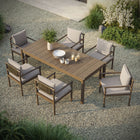 Modway Eleni 7 Piece Outdoor Patio Teak Wood Dining Set