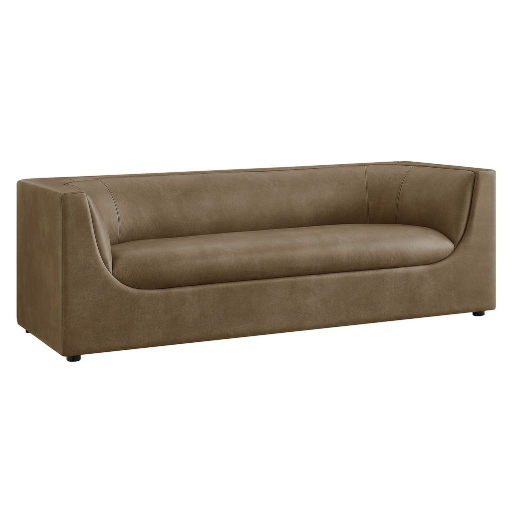 Modway Hilda 86" Curved Back Vegan Leather Sofa