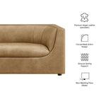 Modway Hilda 86" Curved Back Vegan Leather Sofa
