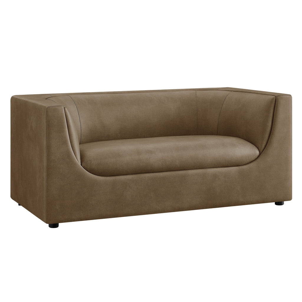 Modway Hilda 67" Curved Back Vegan Leather Loveseat