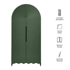 Modway Dahlia 78 Inch Fluted and Scalloped Arched Storage Cabinet