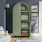 Modway Dahlia 78 Inch Fluted and Scalloped Arched Storage Cabinet