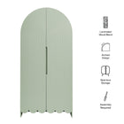 Modway Dahlia 78 Inch Fluted and Scalloped Arched Storage Cabinet