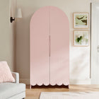 Modway Dahlia 78 Inch Fluted and Scalloped Arched Storage Cabinet