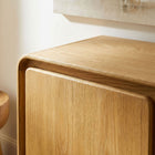 Modway Lumo 3-Door Curved Wood Accent Cabinet