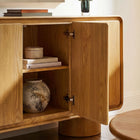 Modway Lumo 3-Door Curved Wood Accent Cabinet