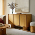 Modway Lumo 3-Door Curved Wood Accent Cabinet