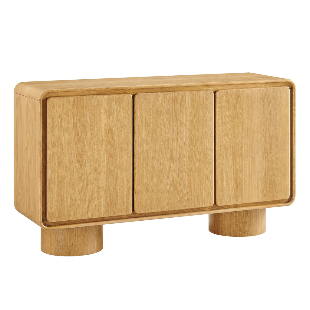 Modway Lumo 3-Door Curved Wood Accent Cabinet