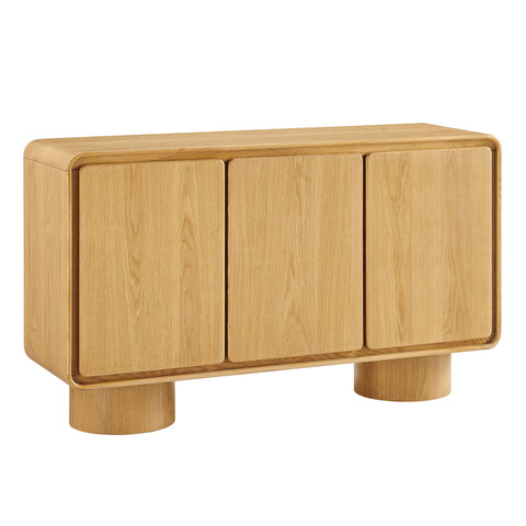 Modway Lumo 3-Door Curved Wood Accent Cabinet