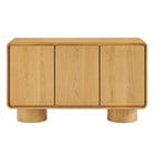 Modway Lumo 3-Door Curved Wood Accent Cabinet