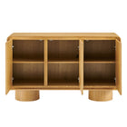Modway Lumo 3-Door Curved Wood Accent Cabinet