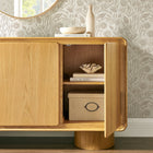 Modway Lumo 3-Door Curved Wood Accent Cabinet