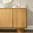 Modway Lumo 3-Door Curved Wood Accent Cabinet