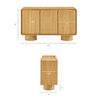 Modway Lumo 3-Door Curved Wood Accent Cabinet
