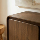 Modway Lumo 3-Door Curved Wood Accent Cabinet
