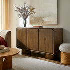 Modway Lumo 3-Door Curved Wood Accent Cabinet