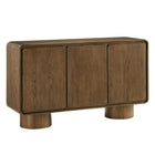 Modway Lumo 3-Door Curved Wood Accent Cabinet